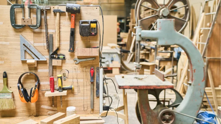 A woodworking workshop