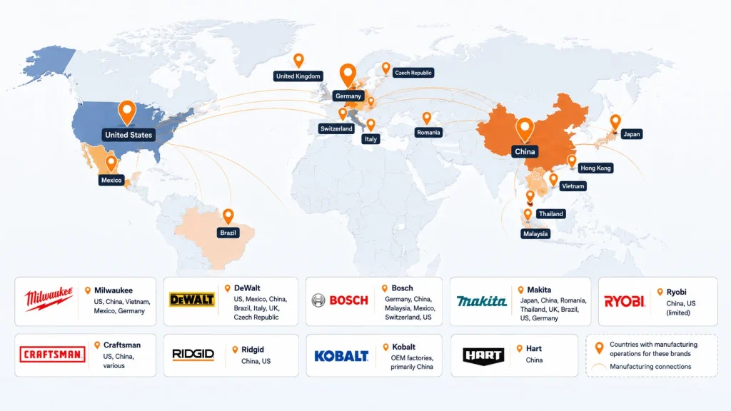 Major Manufacturing Locations for Power Tools