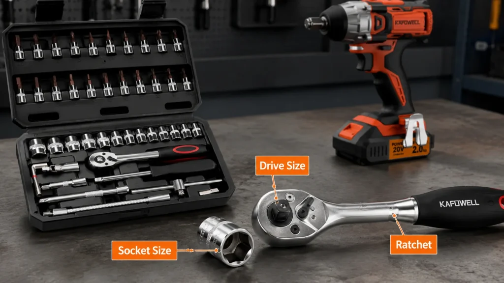 KAFUWELL Ratchet Wrench and Socket Tool Set