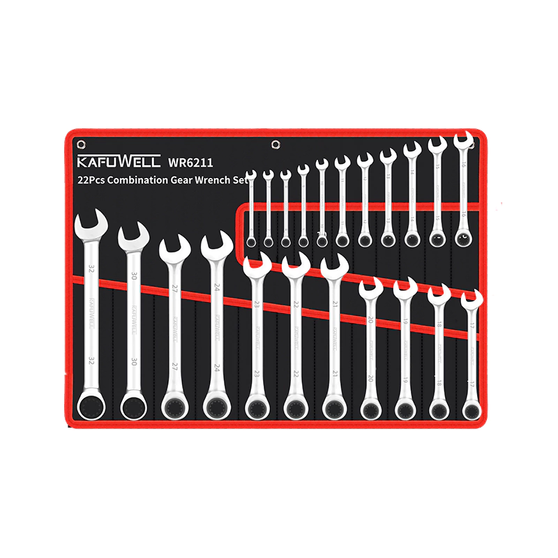 WR6211 22pcs CRV Ratcheting Combination Wrench Set